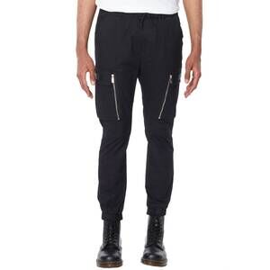 NEW ELEVEN PARIS woven cargo casual pant in black